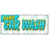 Signmission HAND CAR WASH BANNER SIGN detail wax car wash clean auto service B-120 Hand Car Wash